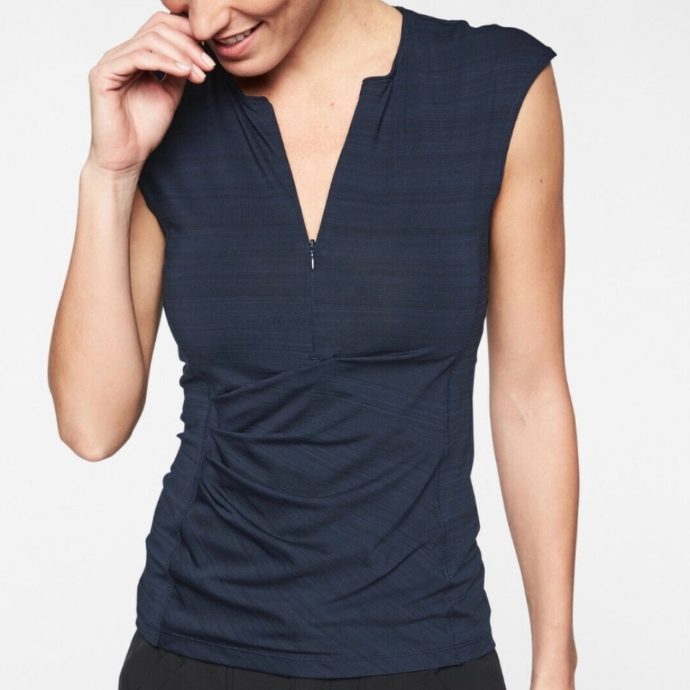 Athleta Navy Pacifica Wrap Sleeveless Top M